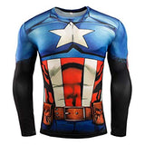 Men Crossfit Long Sleeve Compression Shirt 3D Anime Superhero Superman Captain America T Shirt Tights Fitness Men Tops & Tees