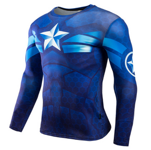Captain America Fitness Compression Bodybuilding Long Sleeve-Best Superhero Clothes online