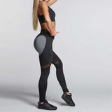 Heart-Shaped Fitness Leggings - Women - Heart Mesh Polyester