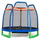 7 FT Kids Trampoline W/ Safety Enclosure Net