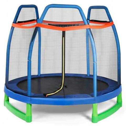7 FT Kids Trampoline W/ Safety Enclosure Net