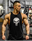 Skull Fitness Tank Top For Gym - Man - Bodybuilding Cotton Gym Man Workout