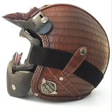 Vintage Helmet with Synthetic Leather (crocodile texture)-Colinas Store