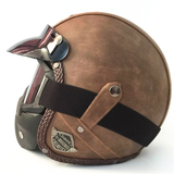 Vintage Helmet with Synthetic Leather (Cow texture)-Colinas Store