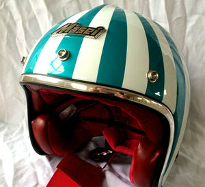 Blue ruby vintage helmet