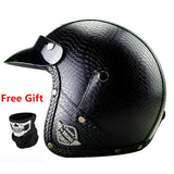 Down hill leather helmet for Harley Davidson