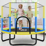 60 inch Round Kids Mini Trampoline Enclosure Net Pad Rebounder Outdoor Exercise Home Toys Jumping Bed Max Load 250KG PP,Alloy