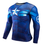 Captain America Fitness Compression Bodybuilding Long Sleeve-Best Superhero Clothes online