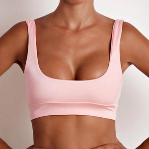 Sleeveless Low Cut Sexy Tank Tops - Women - Polyester Top Workout